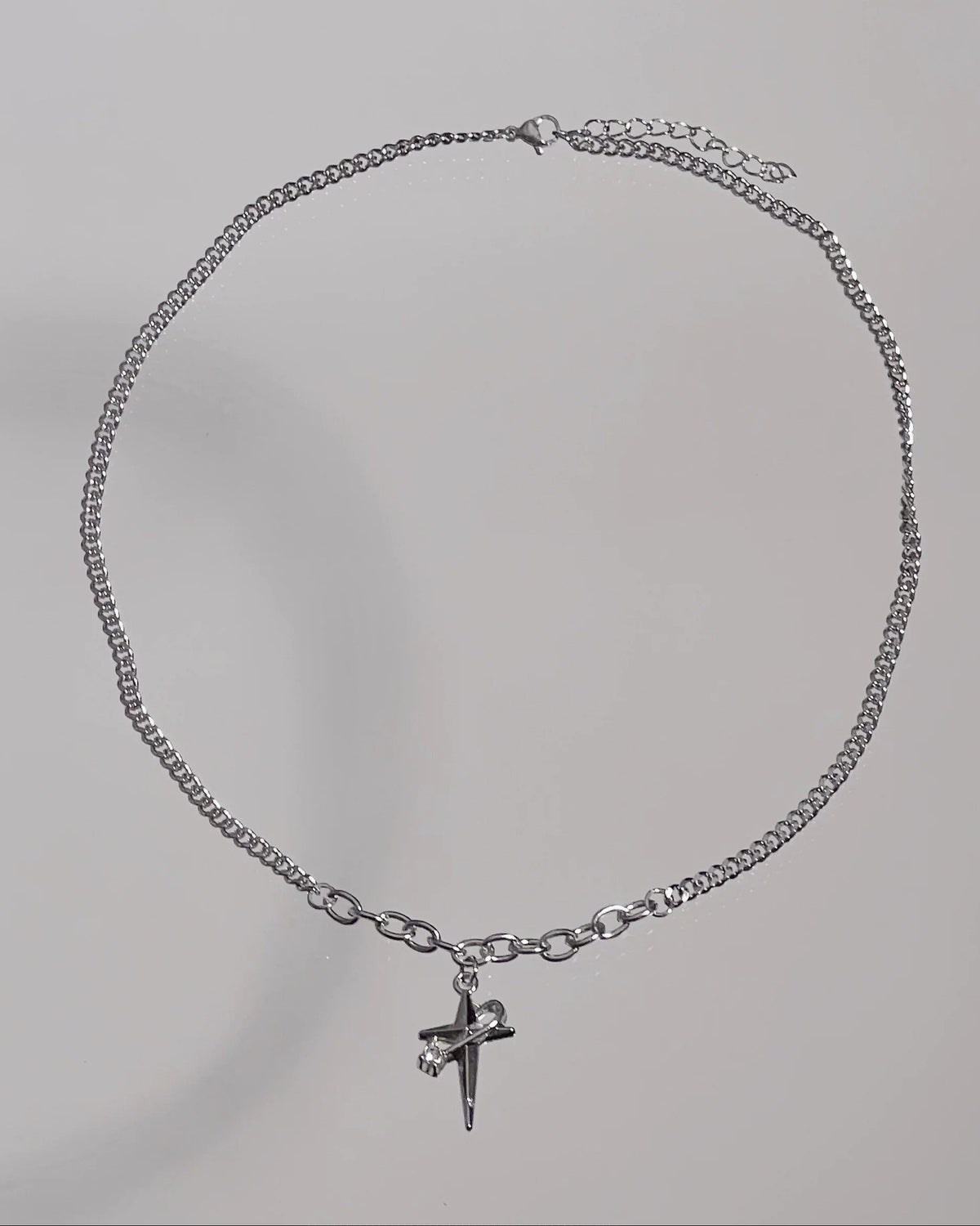シルバーメタル クロススターアクセサリー-se0003