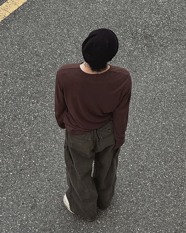 スタンドカラー・ヘンリーネック ロングスリーブ-se0113