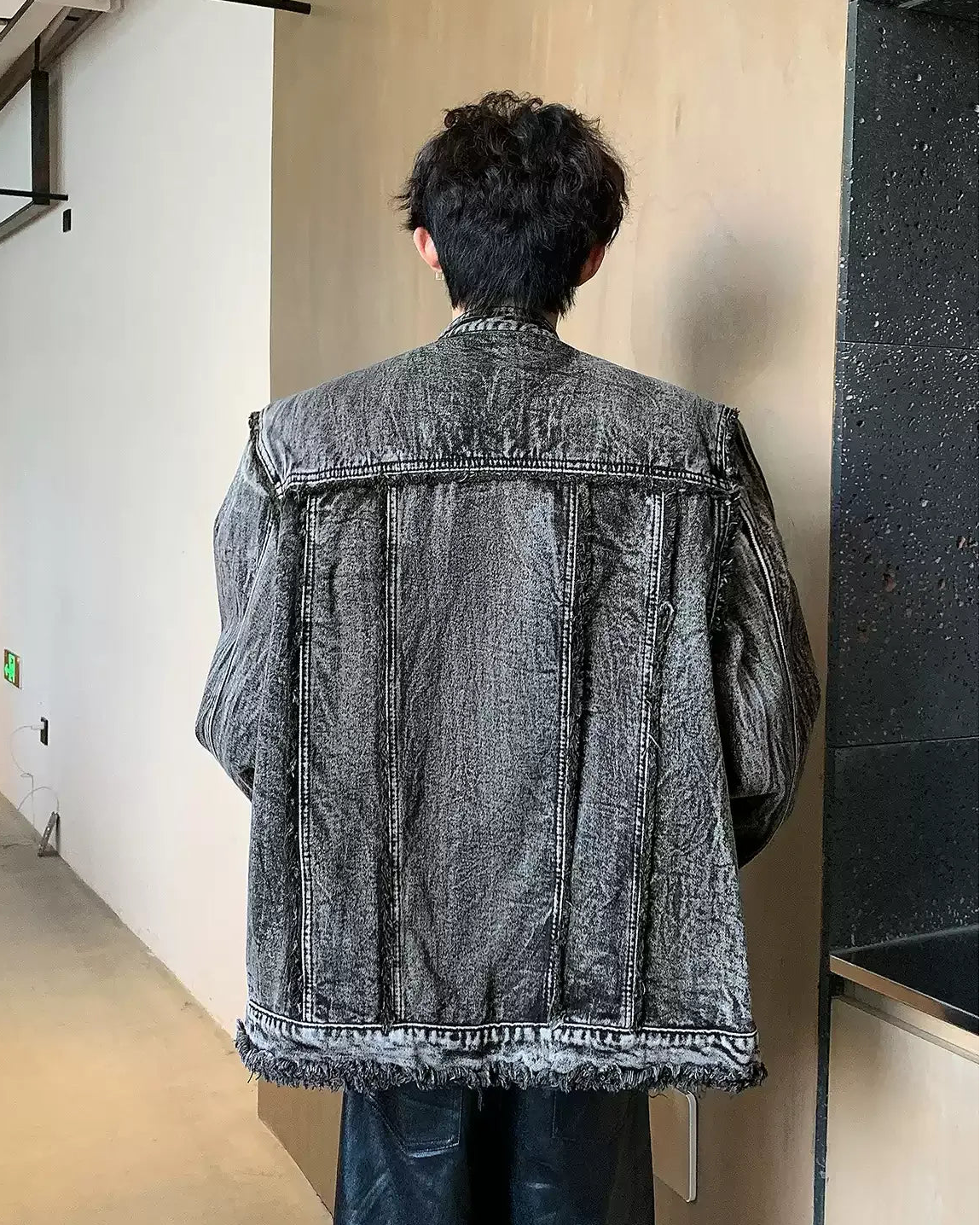 ルーズフィット フリンジ デニムジャケット-se0014
