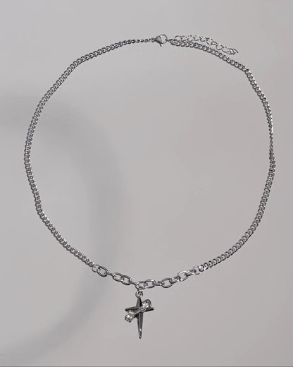 シルバーメタル クロススターアクセサリー-se0003
