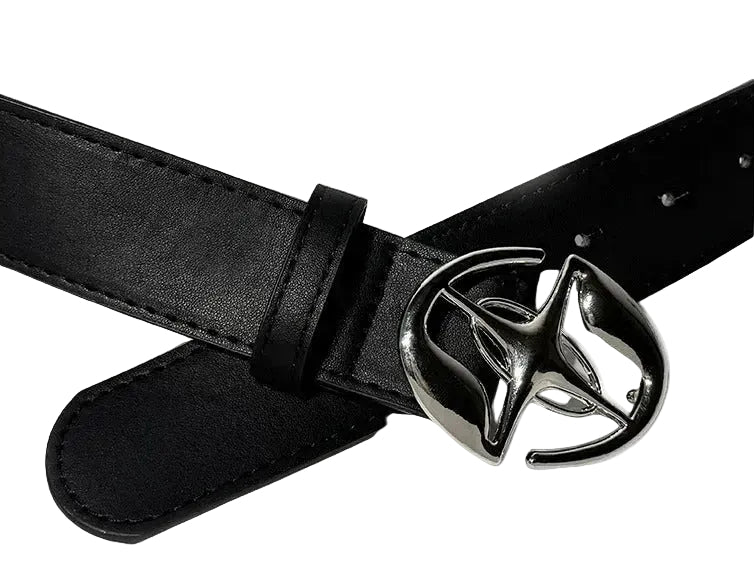メタリック スター＆サークル バックル レザーベルト-se0137