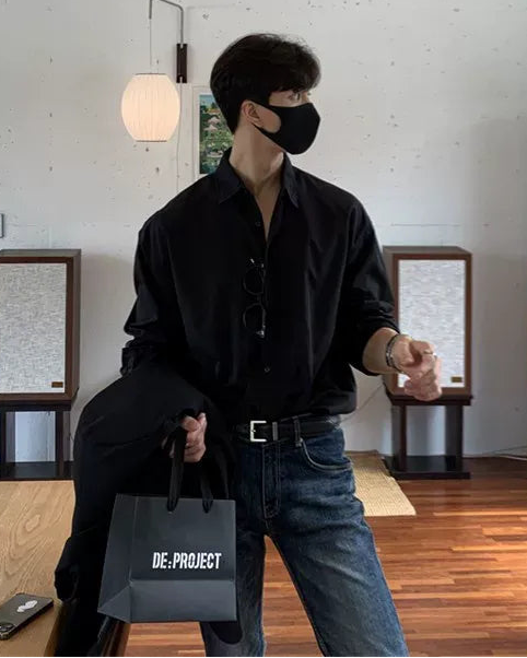 韓国風ルーズシルエット レギュラーカラーシャツ-se0043